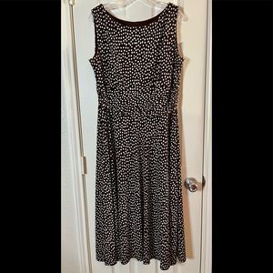 Perceptions Dress, Brown & White Polka Dot, Size 14